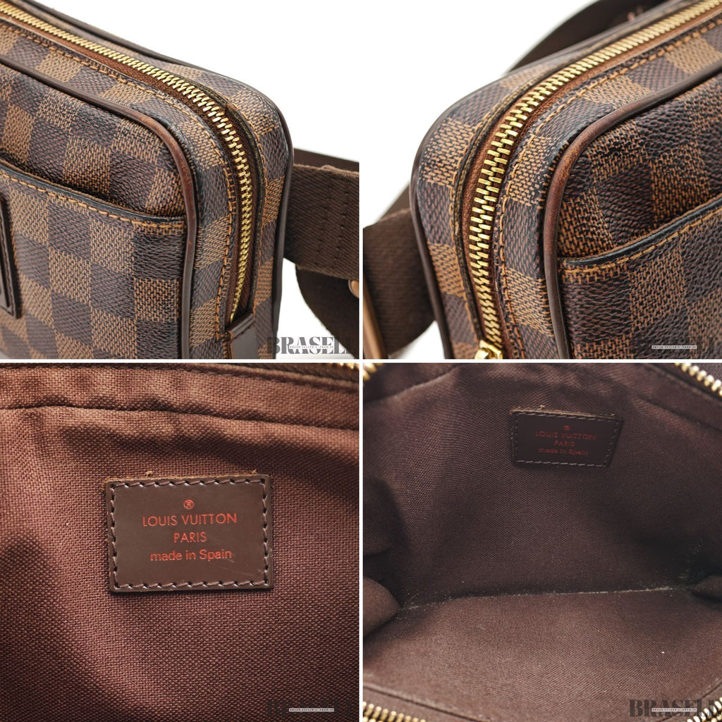 LOUIS VUITTON Damier Ebene Brooklyn Bumbag N41101 Brown【ImportFeeFREE】