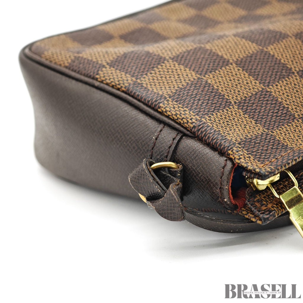 LOUIS VUITTON Trousse Makeup Hand Bag Poach Damier Ebene【ImportFeeFREE】