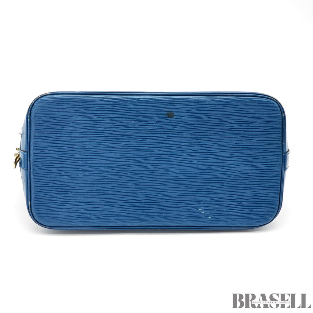 LOUIS VUITTON Logo Alma Hand Bag Epi Leather Blue M52145【ImportFeeFREE】
