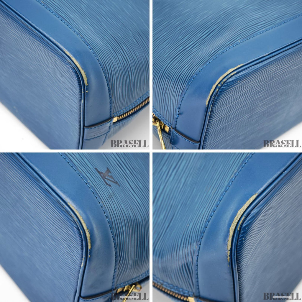 LOUIS VUITTON Logo Alma Hand Bag Epi Leather Blue M52145【ImportFeeFREE】