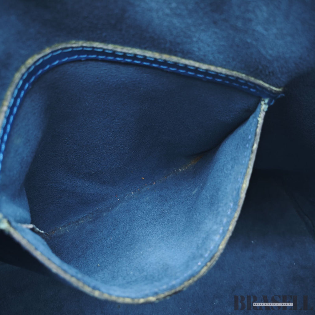LOUIS VUITTON Logo Alma Hand Bag Epi Leather Blue M52145【ImportFeeFREE】