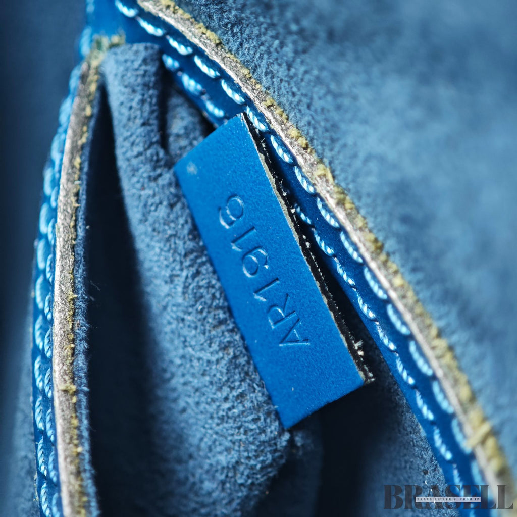LOUIS VUITTON Logo Alma Hand Bag Epi Leather Blue M52145【ImportFeeFREE】