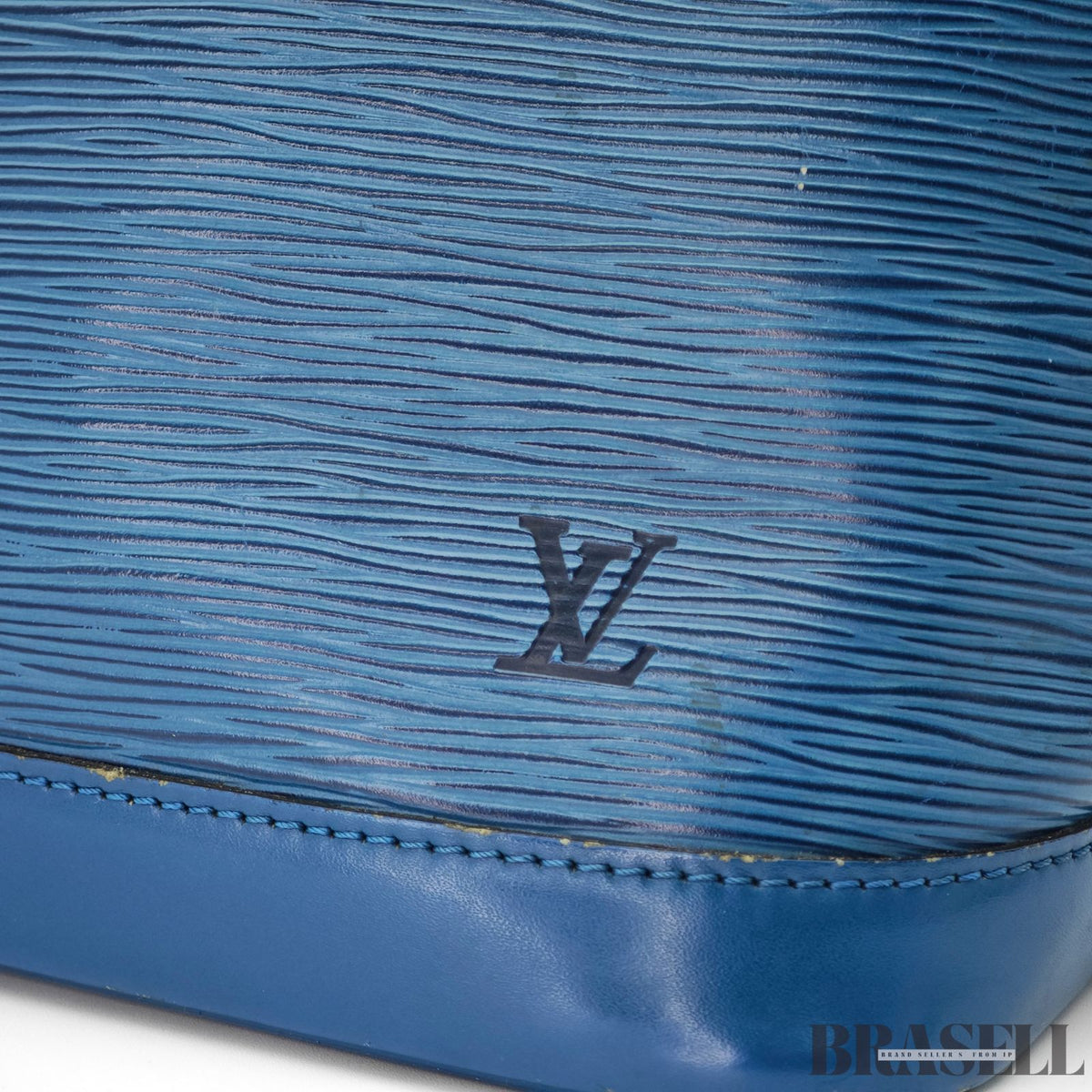 LOUIS VUITTON Logo Alma Hand Bag Epi Leather Blue M52145【ImportFeeFREE】
