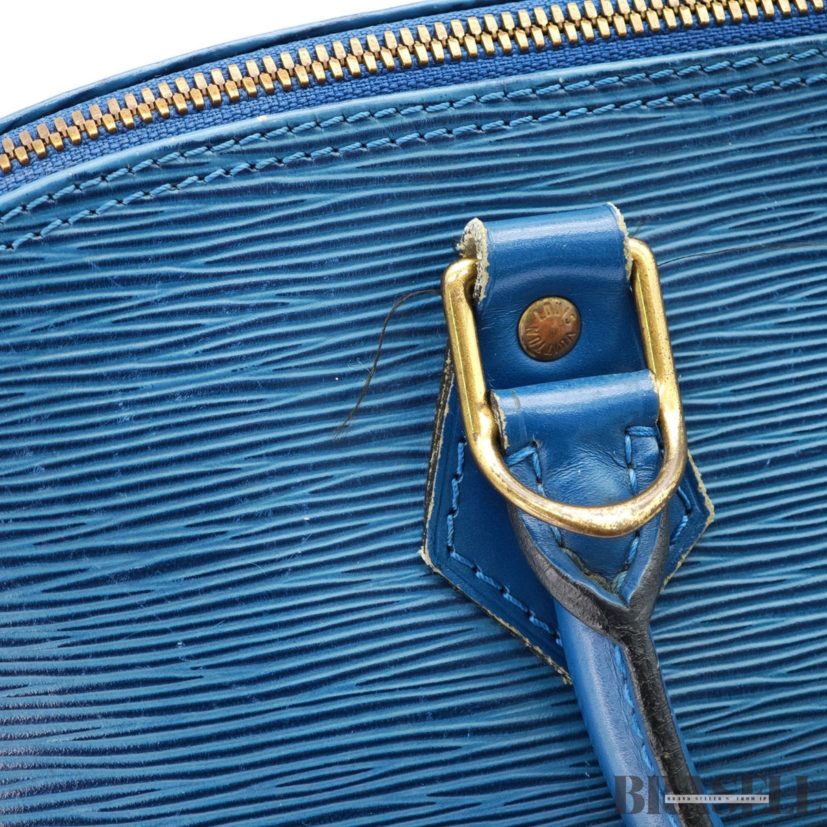 LOUIS VUITTON Logo Alma Hand Bag Epi Leather Blue M52145【ImportFeeFREE】