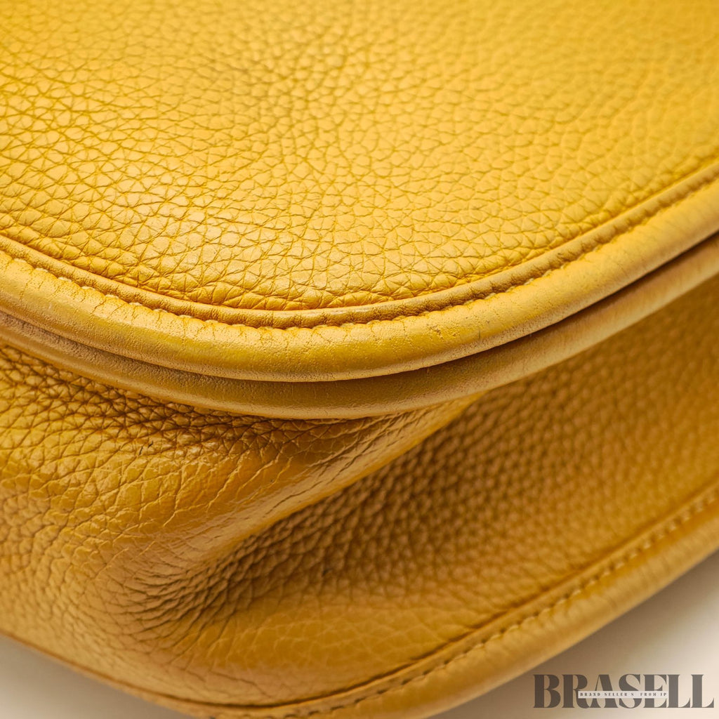 HERMES Evelyne 2PM Jaune Yellow Taurillon Clemence Unisex【ImportFeeFREE】