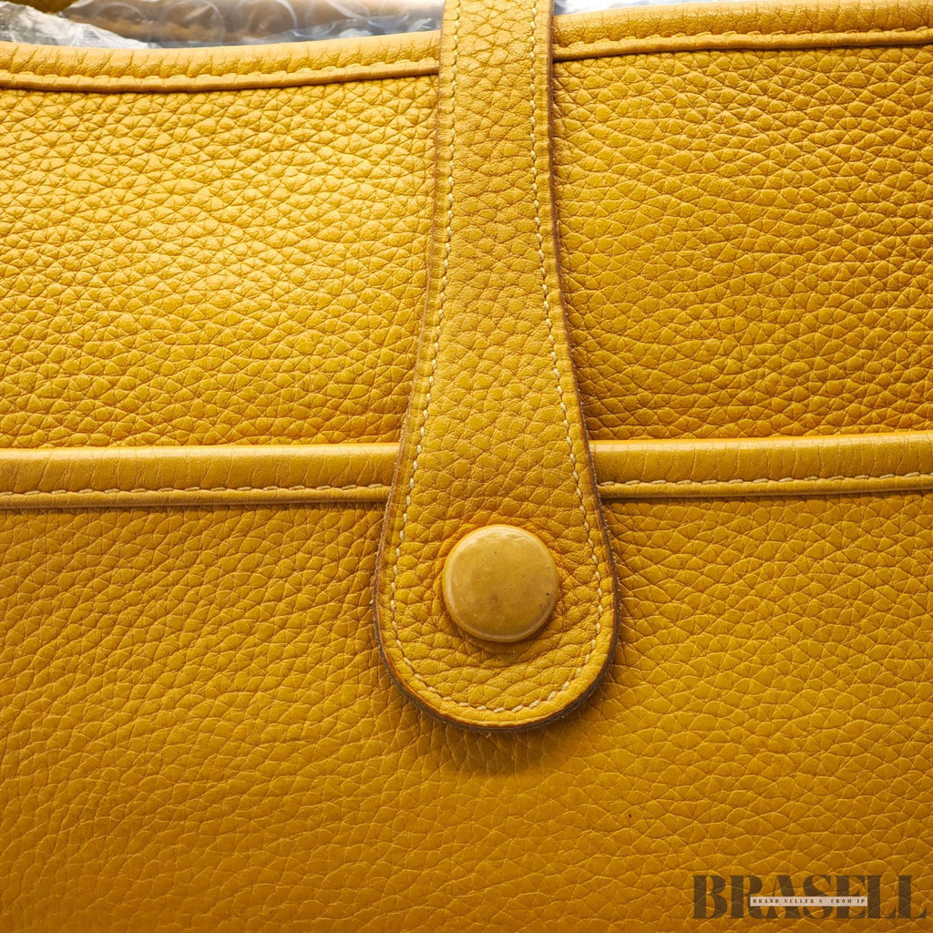 HERMES Evelyne 2PM Jaune Yellow Taurillon Clemence Unisex【ImportFeeFREE】