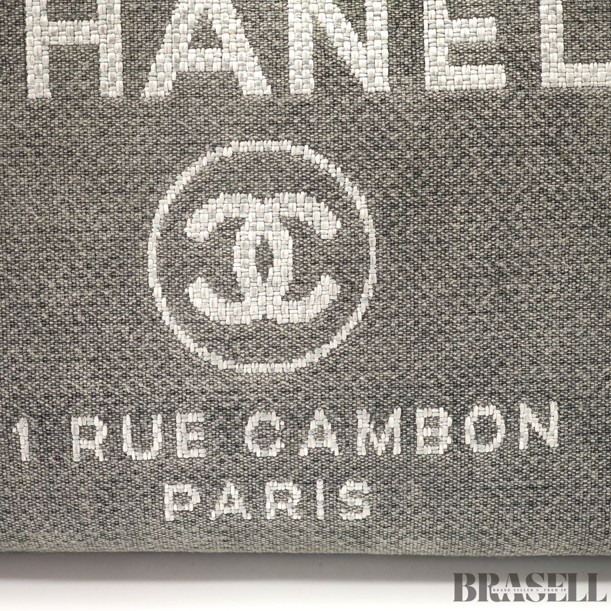 CHANEL Deauville Denim Chain Tote Shoulder Bag Gray Flap【ImportFeeFREE】