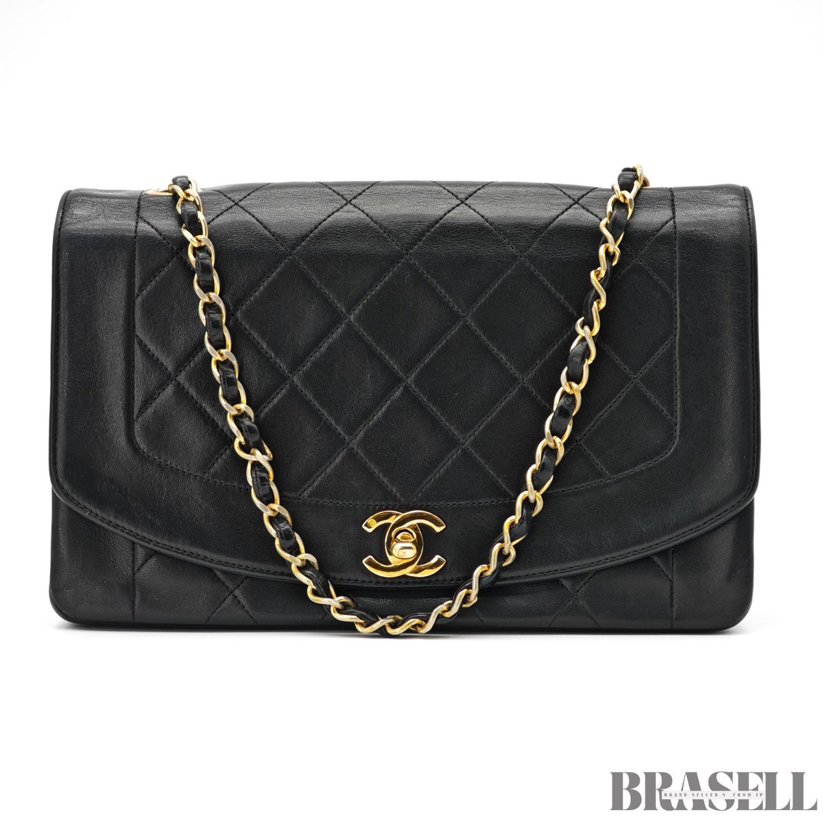 CHANEL Diana 25 Matelass Chain Shoulder Bag Black with 【ImportFeeFREE】
