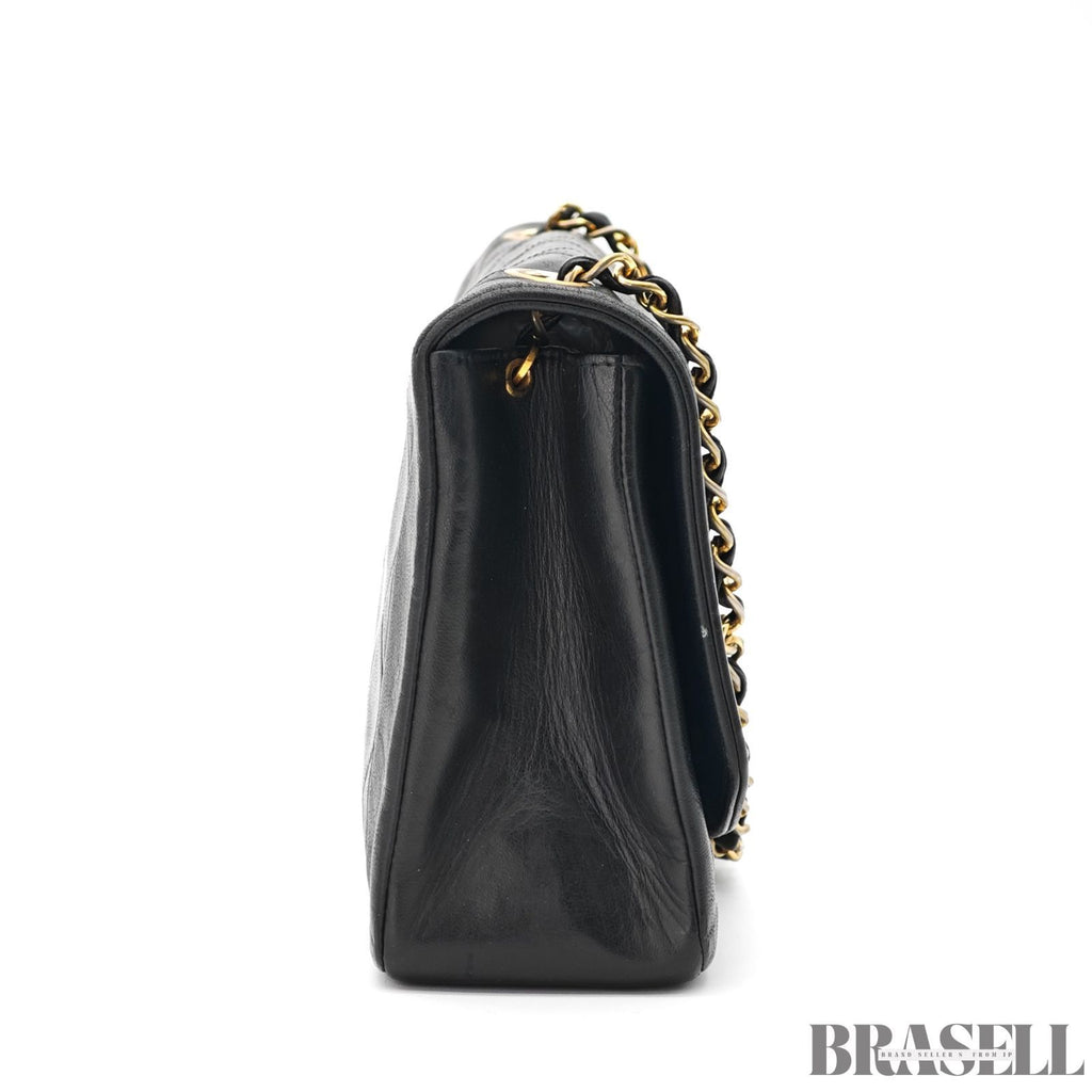 CHANEL Diana 25 Matelass Chain Shoulder Bag Black with 【ImportFeeFREE】