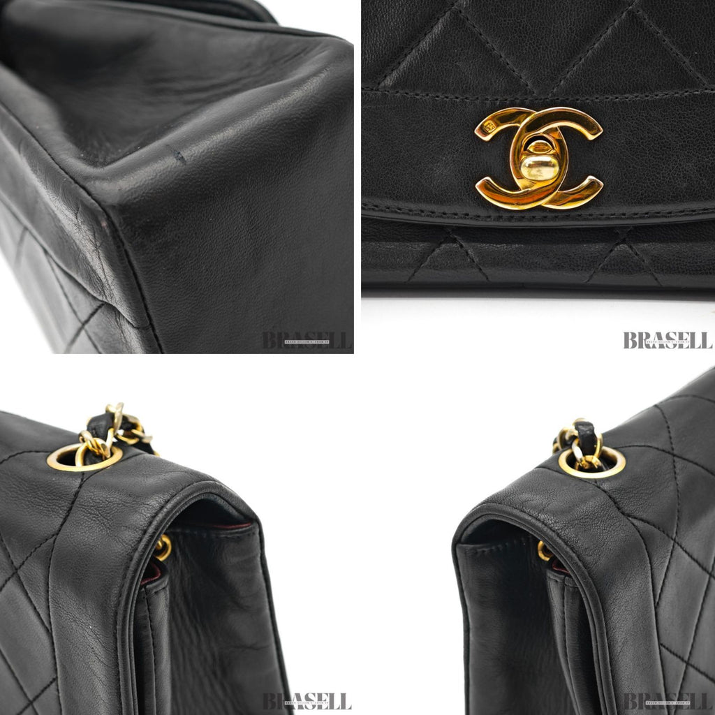 CHANEL Diana 25 Matelass Chain Shoulder Bag Black with 【ImportFeeFREE】
