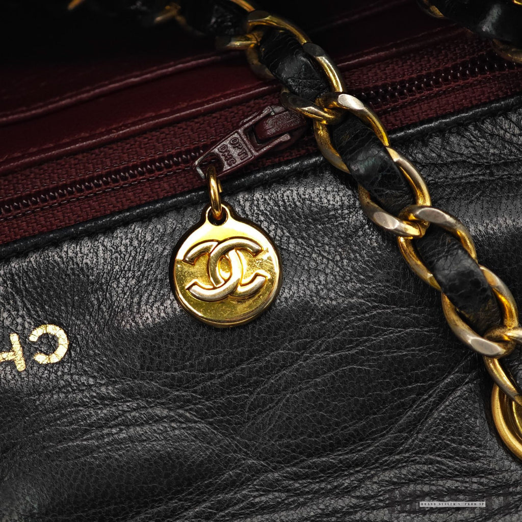 CHANEL Diana 25 Matelass Chain Shoulder Bag Black with 【ImportFeeFREE】