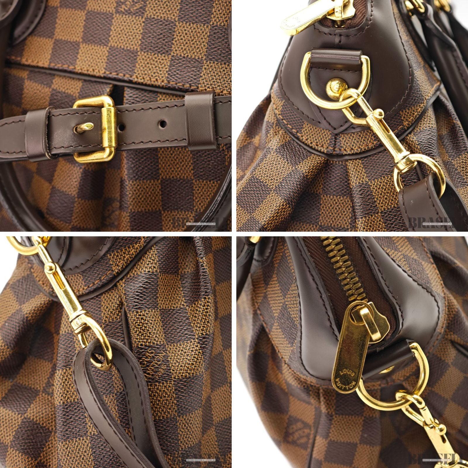 LOUIS VUITTON Trevi PM N51997 Damier Ebene 2Way Handbag 【ImportFeeFREE】