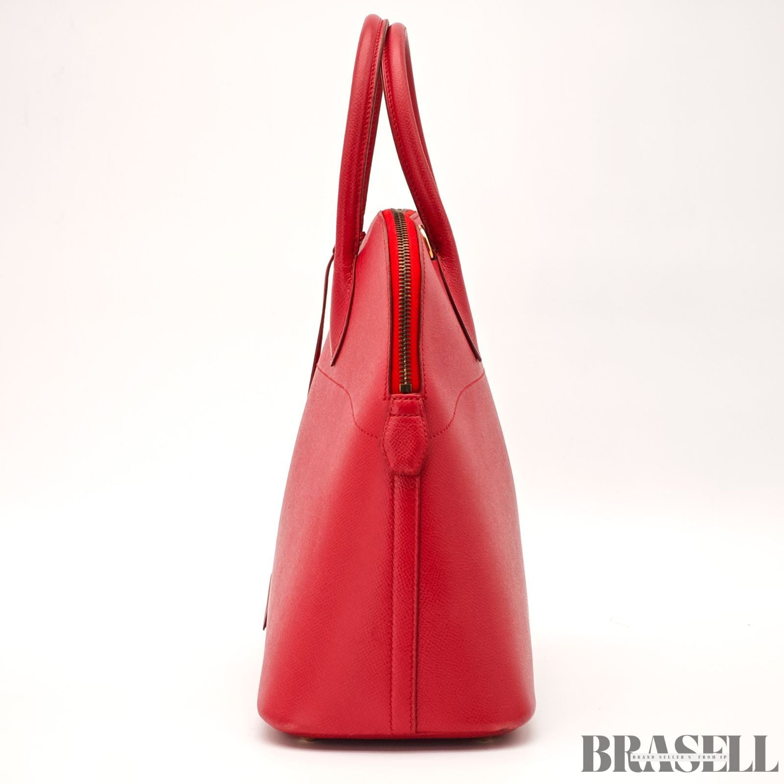 HERMES Bolide 35 2way Handbag Bag Cushvel Red 【ImportFeeFREE】