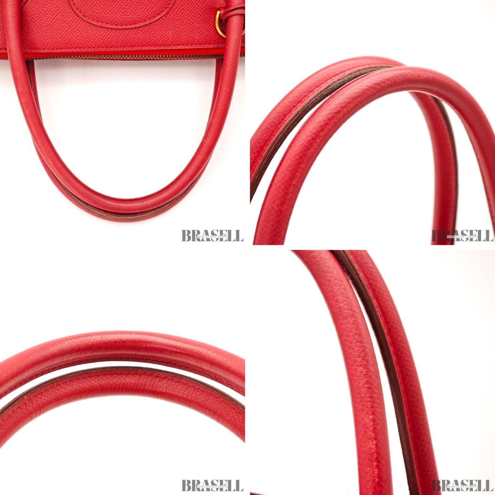 HERMES Bolide 35 2way Handbag Bag Cushvel Red 【ImportFeeFREE】