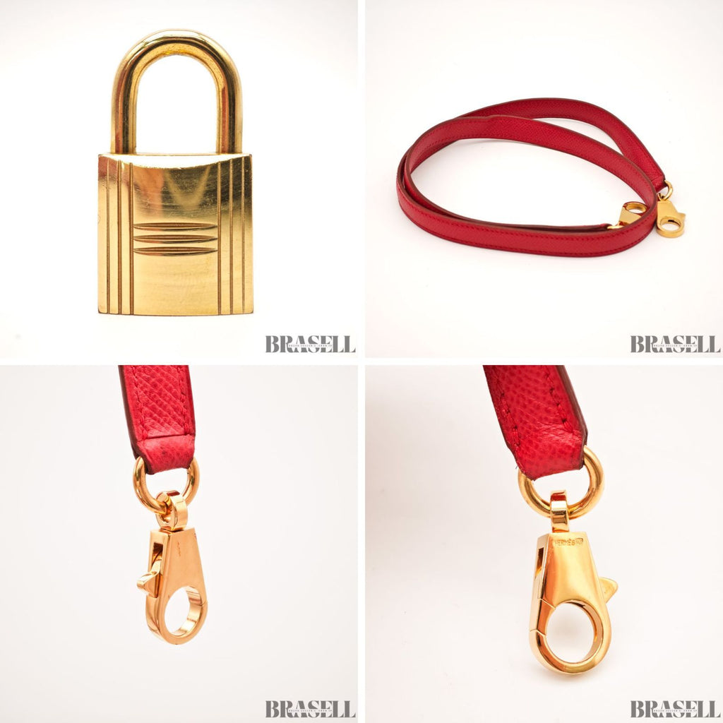 HERMES Bolide 35 2way Handbag Bag Cushvel Red 【ImportFeeFREE】