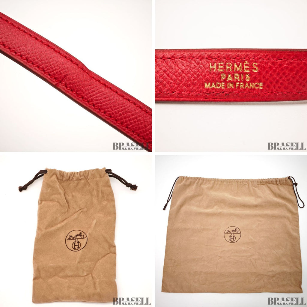 HERMES Bolide 35 2way Handbag Bag Cushvel Red 【ImportFeeFREE】