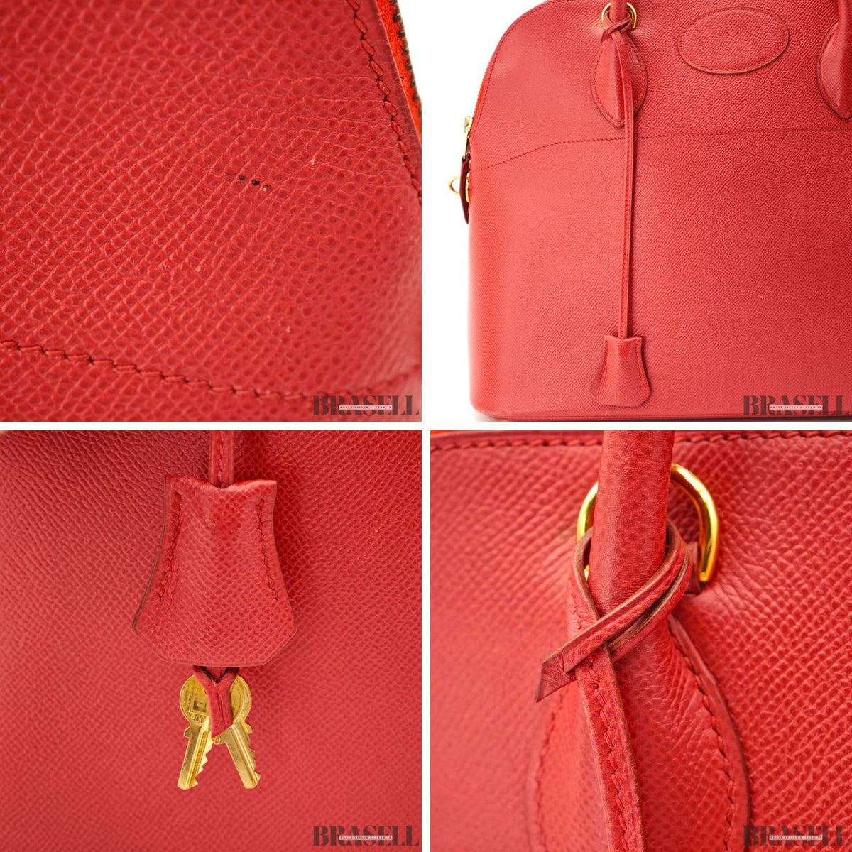 HERMES Bolide 35 2way Handbag Bag Cushvel Red 【ImportFeeFREE】