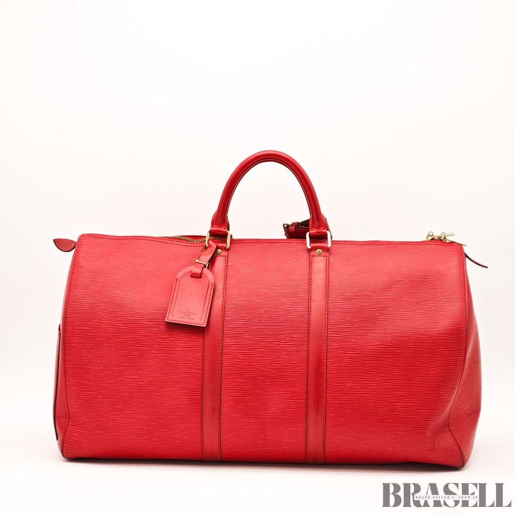 Louis Vuitton Keepall 50 epi red handbag boston 【ImportFeeFREE】