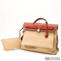 Hermes Herbag Zip MM 2way Handbag beige brown【ImportFeeFREE】