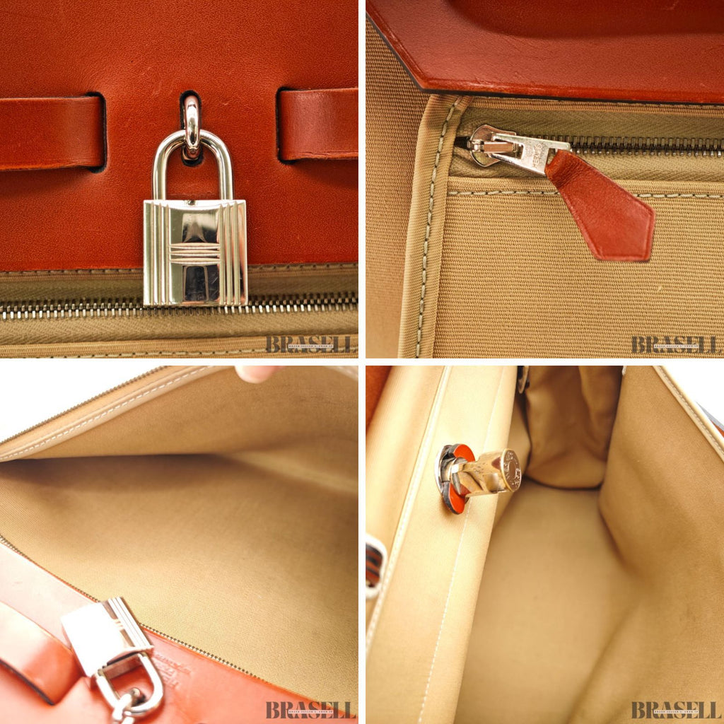 Hermes Herbag Zip MM 2way Handbag beige brown【ImportFeeFREE】