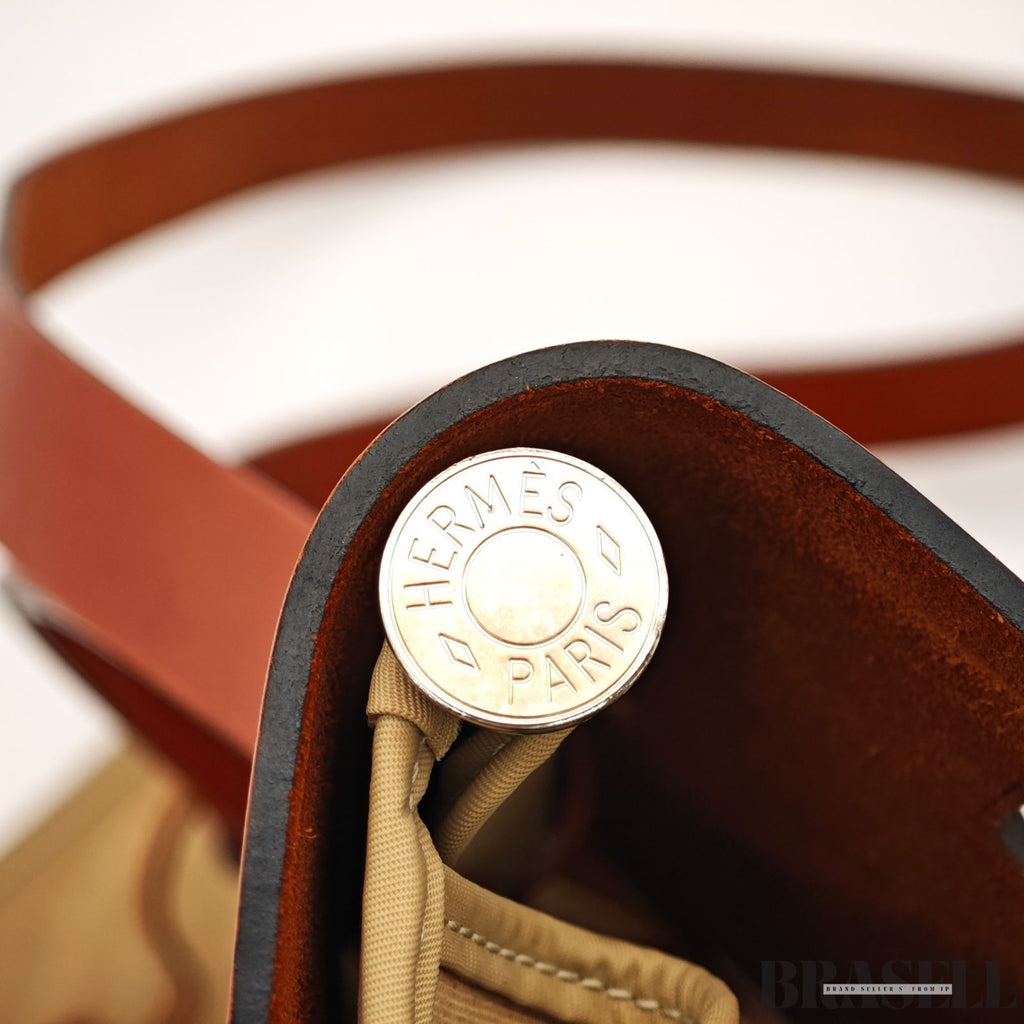 Hermes Herbag Zip MM 2way Handbag beige brown【ImportFeeFREE】