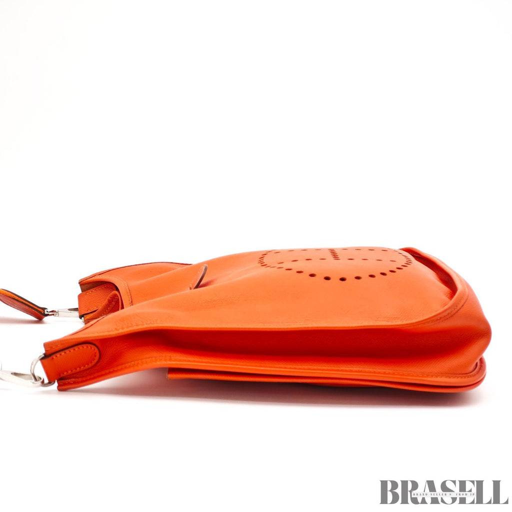 HERMES Evelyn 3 MM ShoulderBag Taurillon Clemence Orange【ImportFeeFREE】