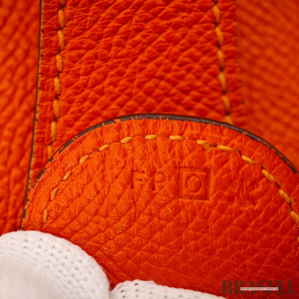 HERMES Evelyn 3 MM ShoulderBag Taurillon Clemence Orange【ImportFeeFREE】
