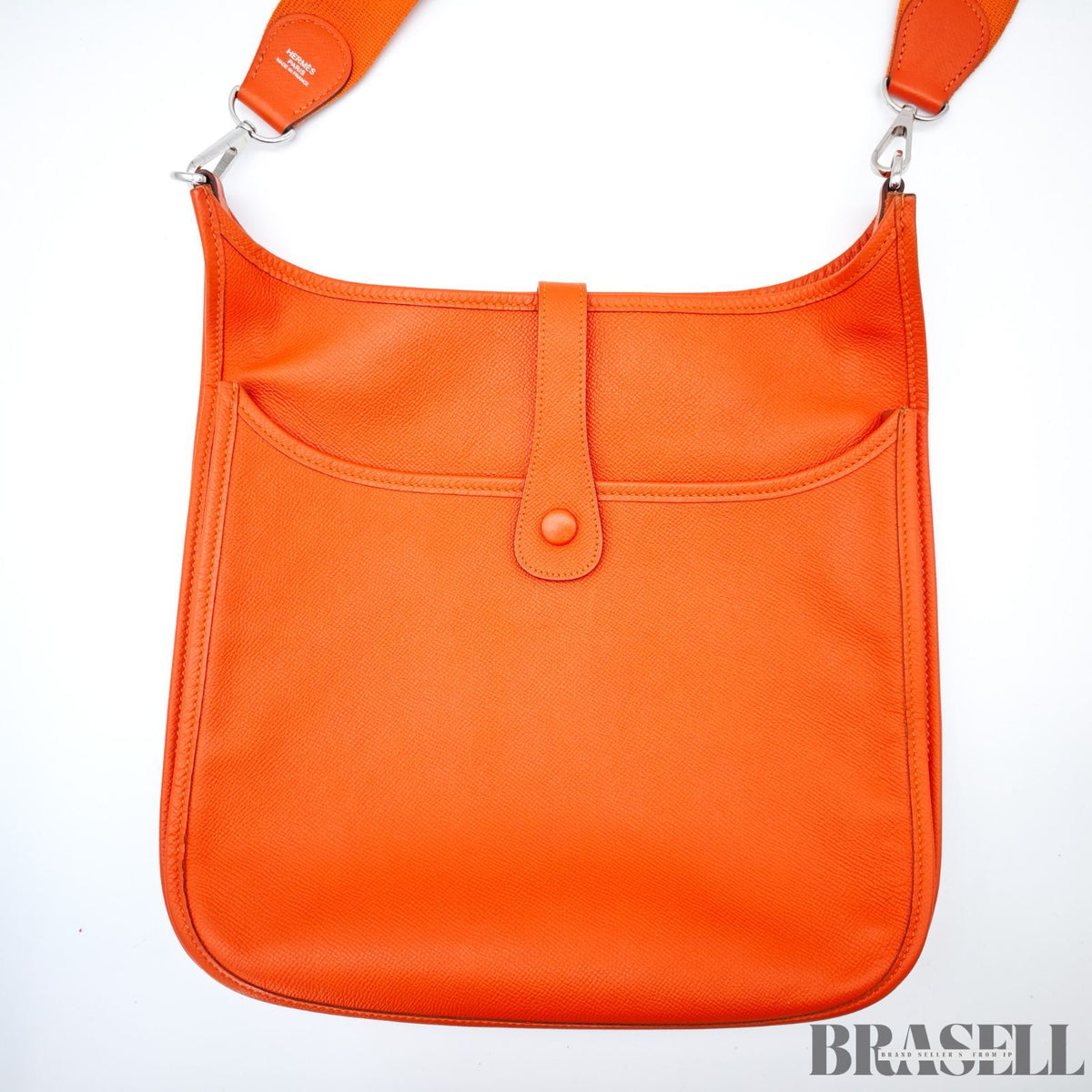 HERMES Evelyn 3 MM ShoulderBag Taurillon Clemence Orange【ImportFeeFREE】