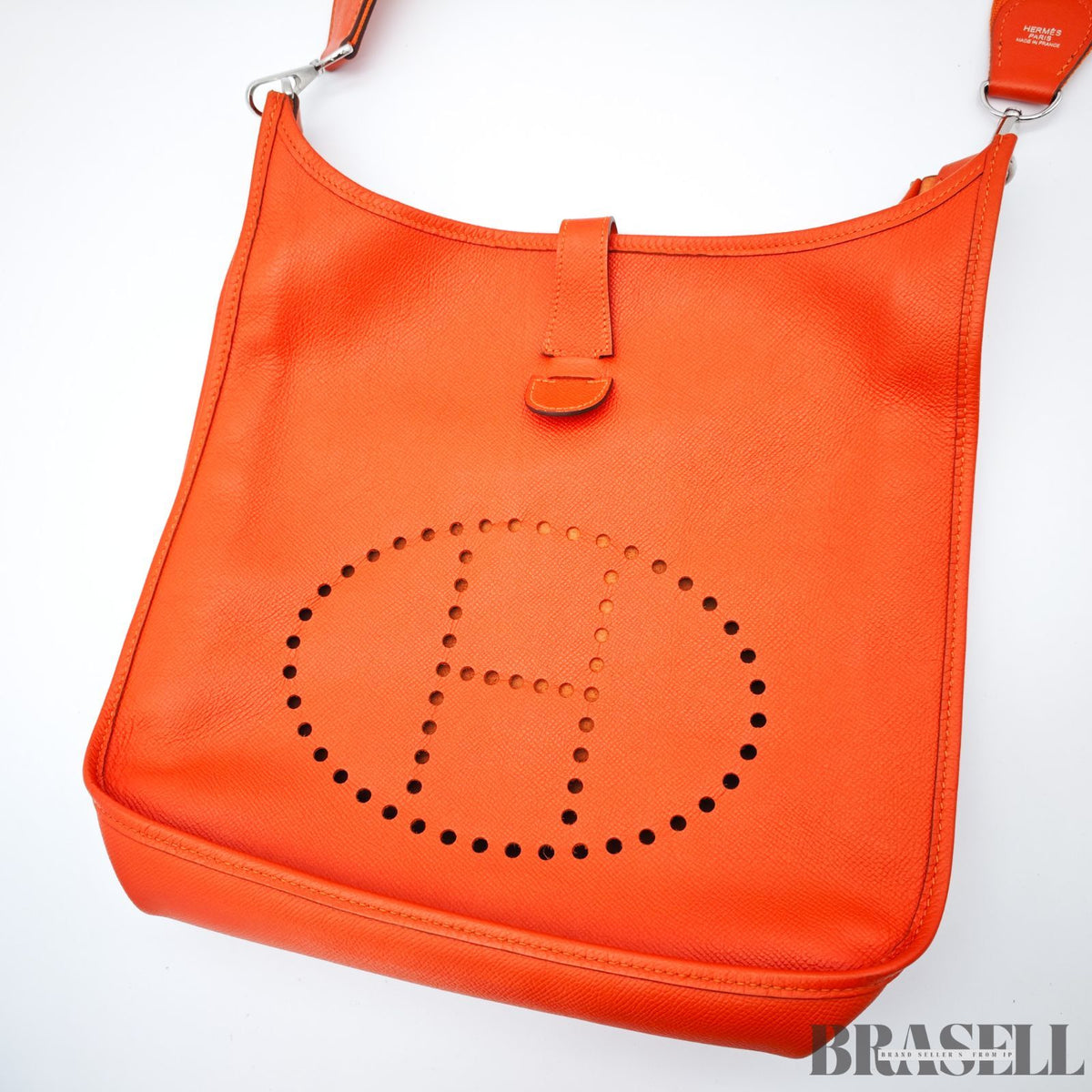 HERMES Evelyn 3 MM ShoulderBag Taurillon Clemence Orange【ImportFeeFREE】
