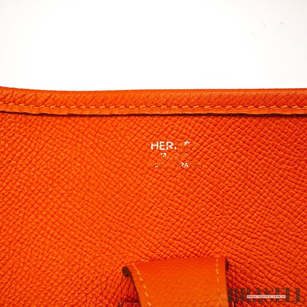 HERMES Evelyn 3 MM ShoulderBag Taurillon Clemence Orange【ImportFeeFREE】