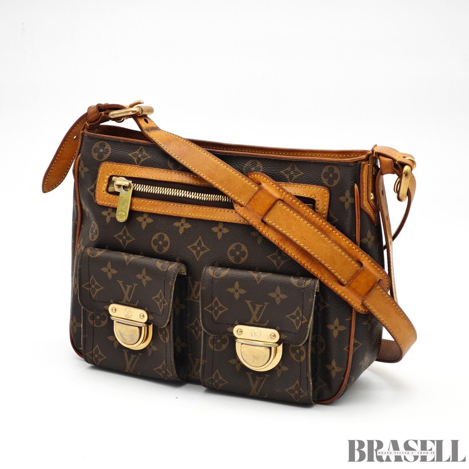 LOUIS VUITTON Hudson GM M40045 Monogram Shoulder Bag Brown【ImportFeeFREE】