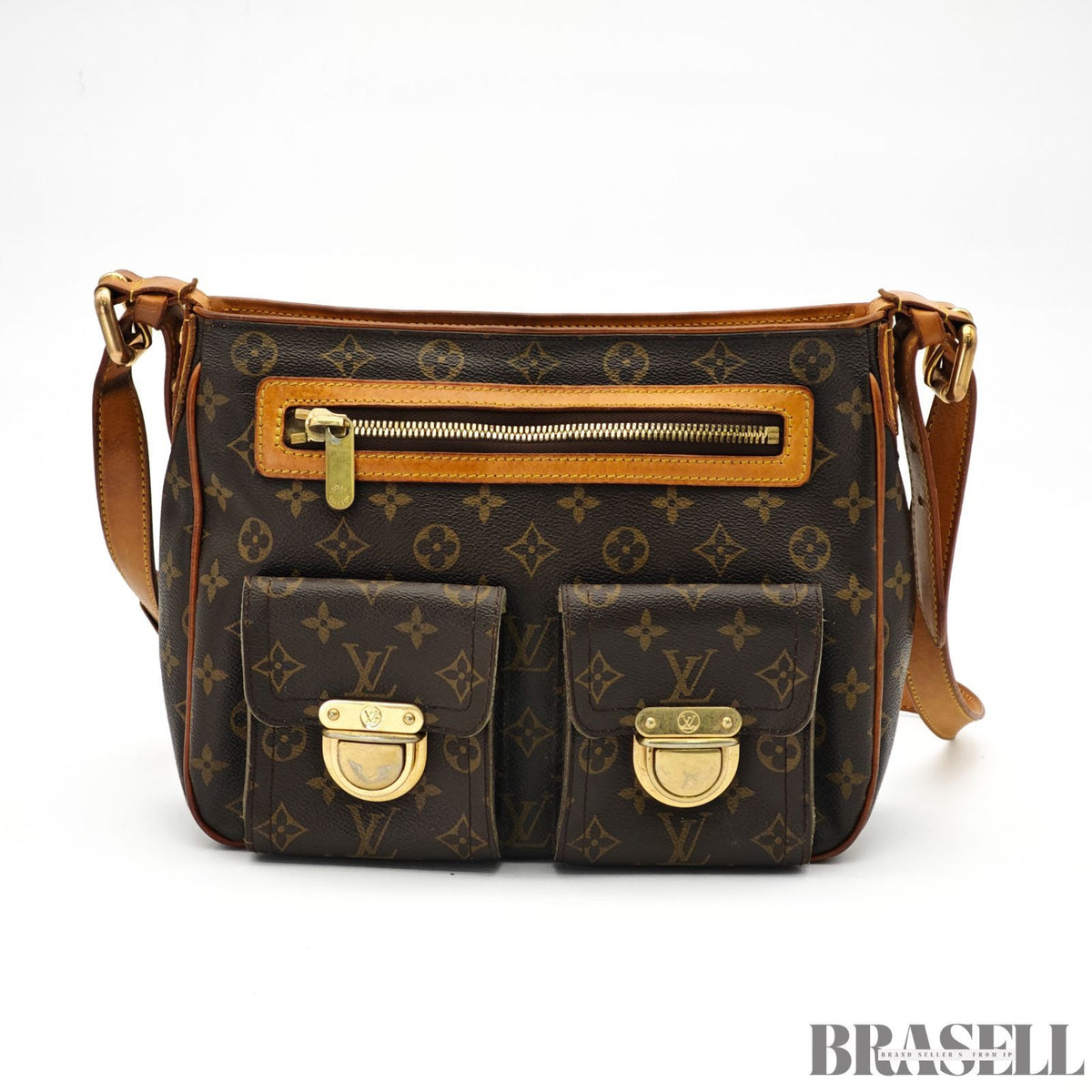 LOUIS VUITTON Hudson GM M40045 Monogram Shoulder Bag Brown【ImportFeeFREE】