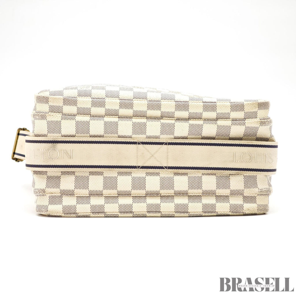 LOUIS VUITTON Damier Azur Naviglio N51189 Shoulder Bag White【ImportFeeFREE】
