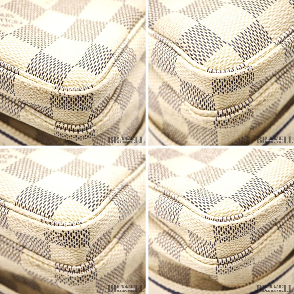LOUIS VUITTON Damier Azur Naviglio N51189 Shoulder Bag White【ImportFeeFREE】