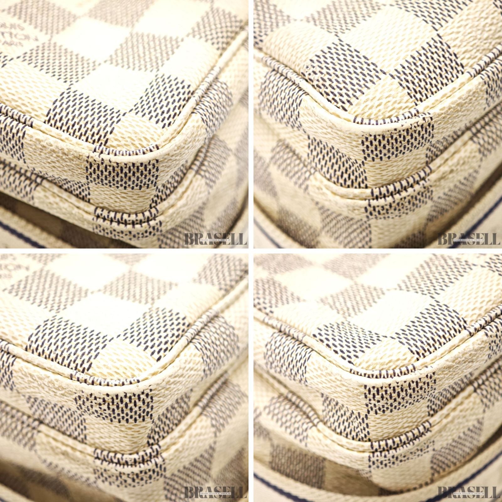 LOUIS VUITTON Damier Azur Naviglio N51189 Shoulder Bag White【ImportFeeFREE】