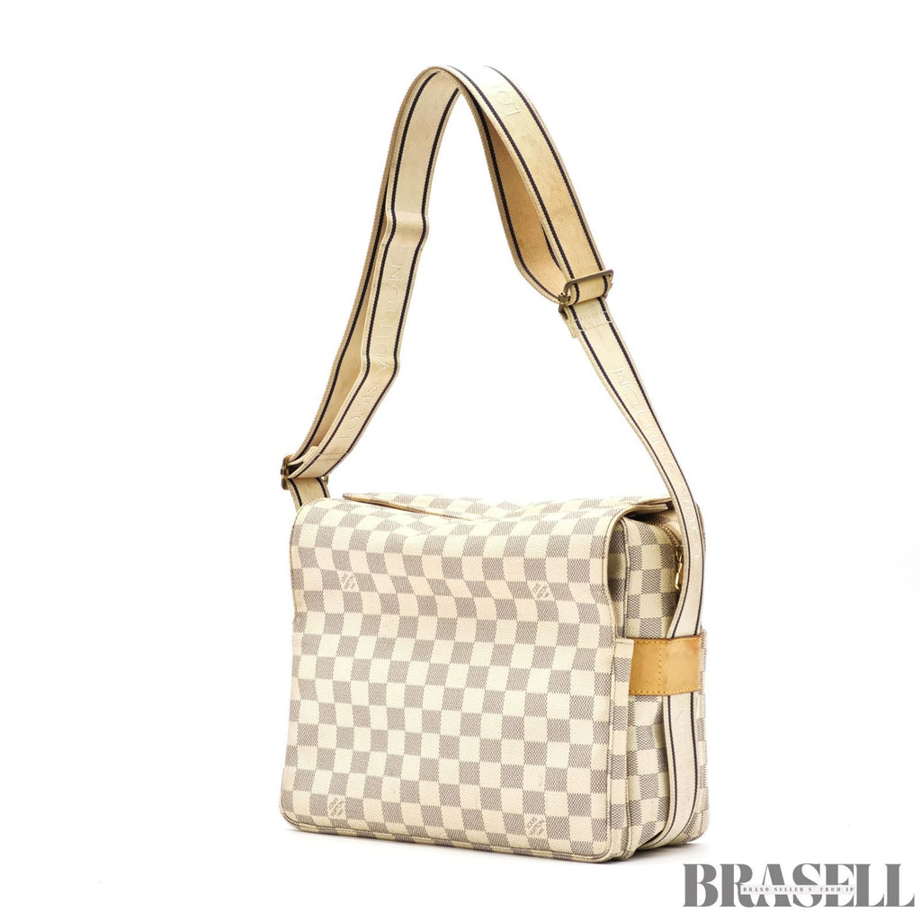 LOUIS VUITTON Damier Azur Naviglio N51189 Shoulder Bag White【ImportFeeFREE】
