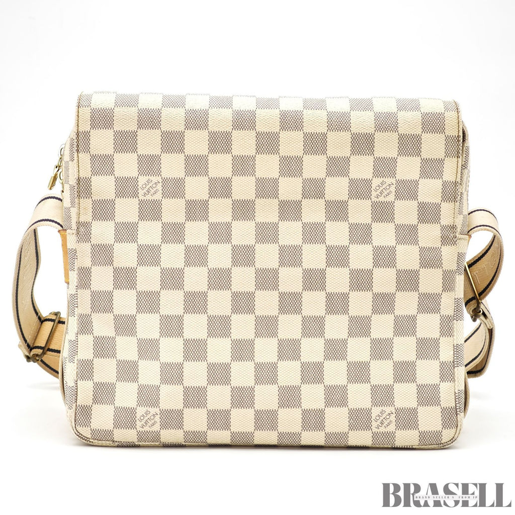 LOUIS VUITTON Damier Azur Naviglio N51189 Shoulder Bag White【ImportFeeFREE】