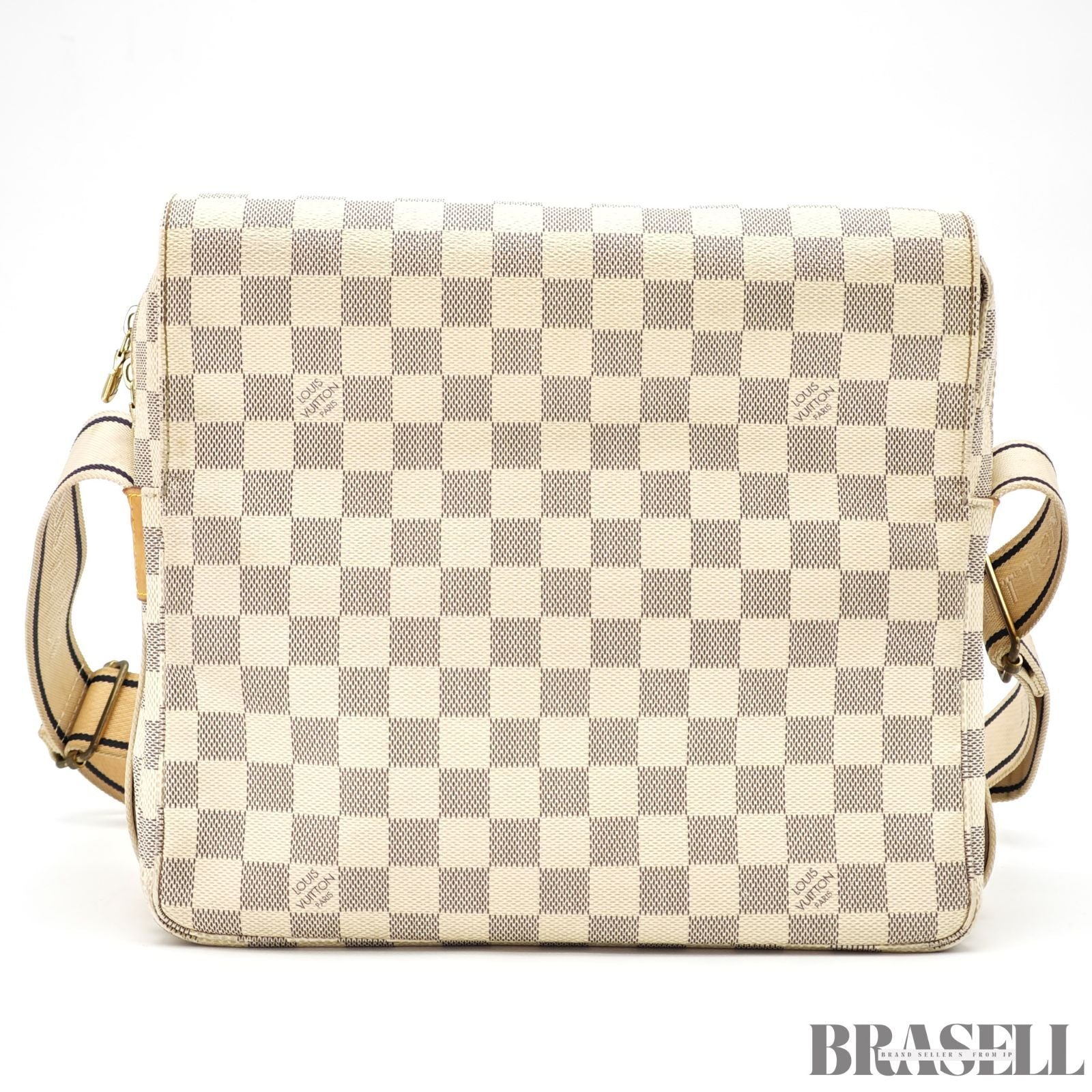 LOUIS VUITTON Damier Azur Naviglio N51189 Shoulder Bag White【ImportFeeFREE】