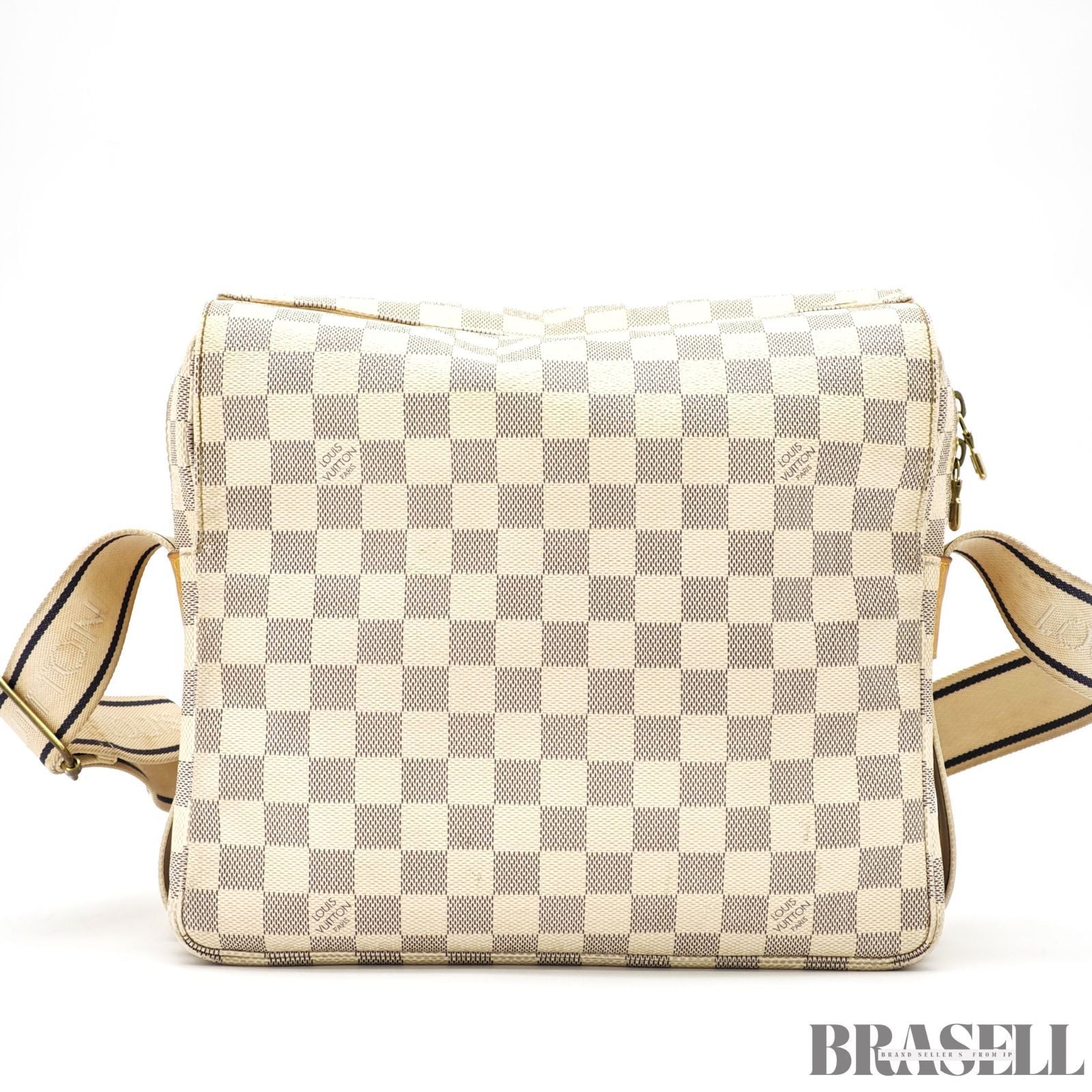 LOUIS VUITTON Damier Azur Naviglio N51189 Shoulder Bag White【ImportFeeFREE】