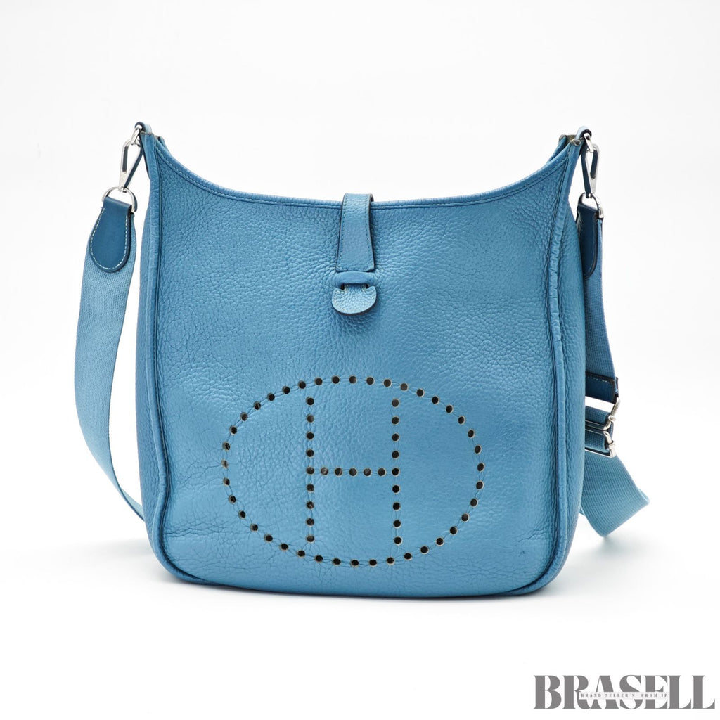 HERMES Evelyne III PM Shoulder Bag Blue Jean Blue Women's【ImportFeeFREE】