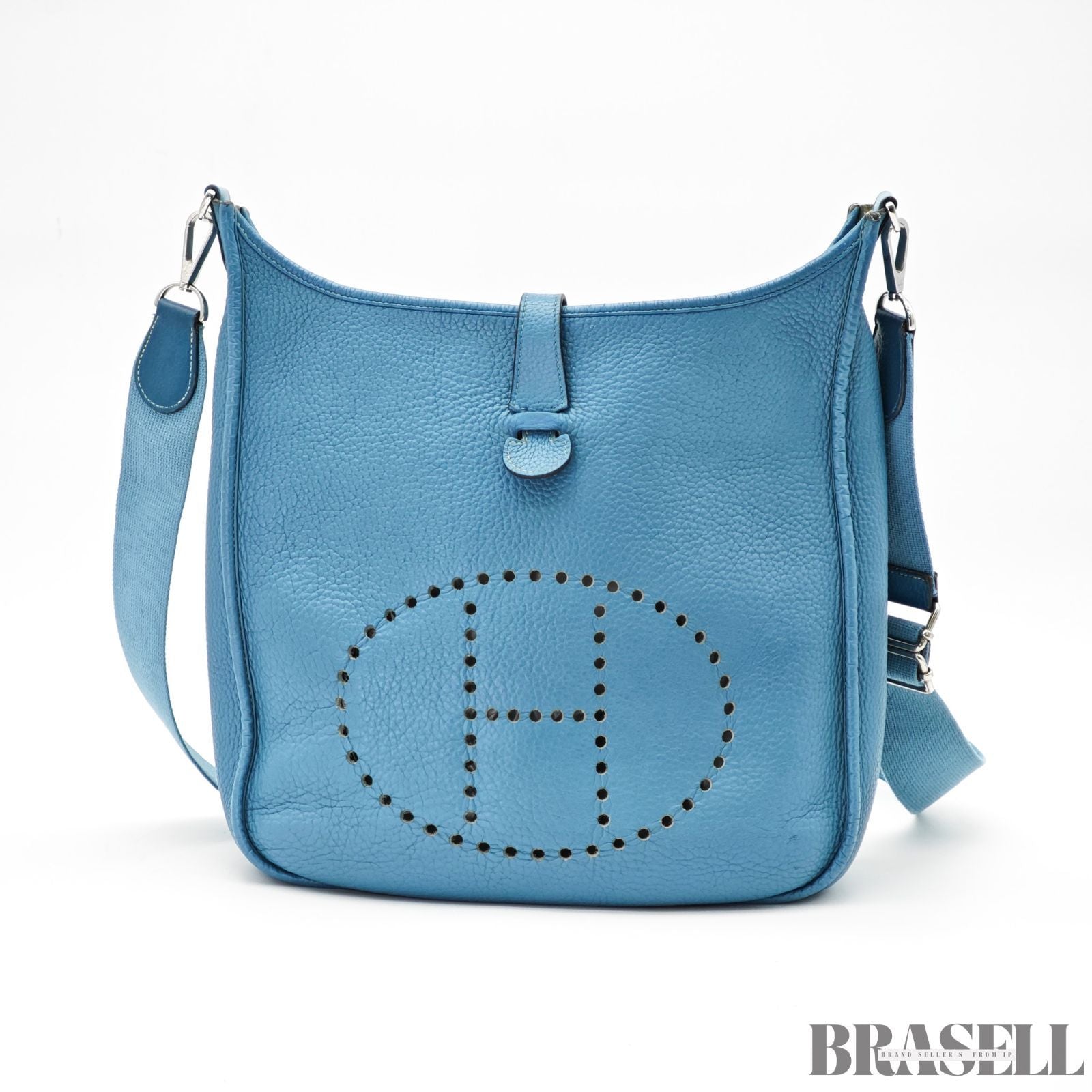 HERMES Evelyne III PM Shoulder Bag Blue Jean Blue Women's【ImportFeeFREE】