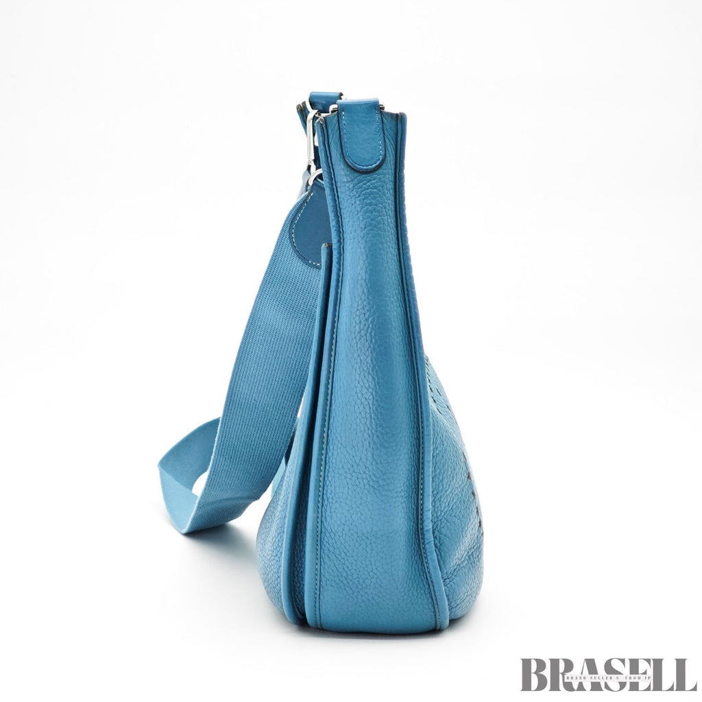 HERMES Evelyne III PM Shoulder Bag Blue Jean Blue Women's【ImportFeeFREE】