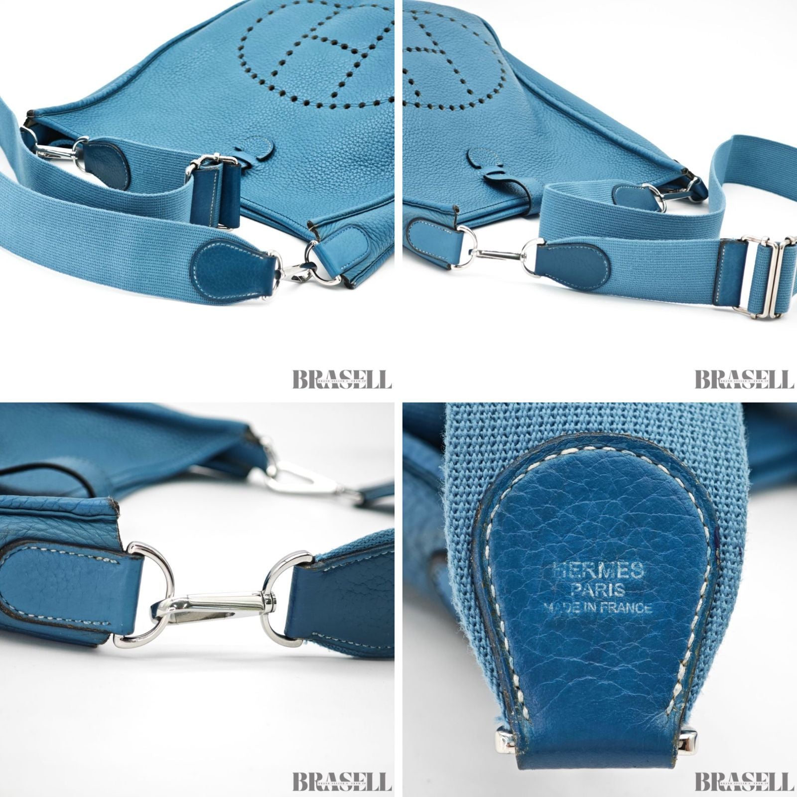 HERMES Evelyne III PM Shoulder Bag Blue Jean Blue Women's【ImportFeeFREE】