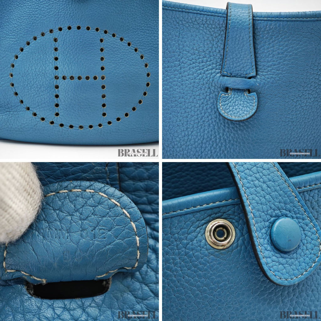 HERMES Evelyne III PM Shoulder Bag Blue Jean Blue Women's【ImportFeeFREE】