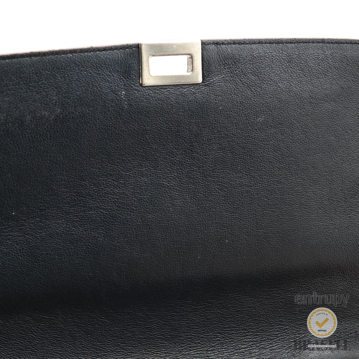 CELINE Leather Trapeze 2way Hand Bag Black Red Khaki Italy 【ImportFeeFREE】