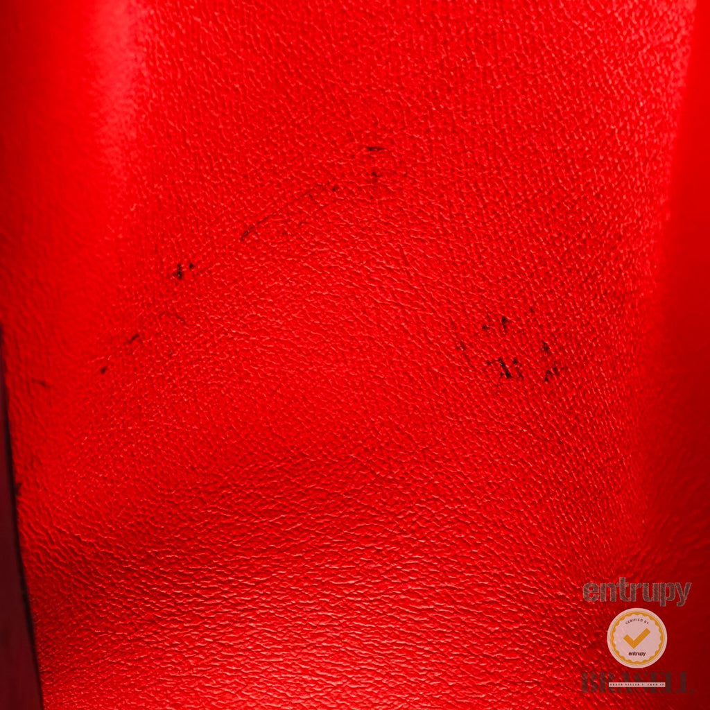 CELINE Leather Trapeze 2way Hand Bag Black Red Khaki Italy 【ImportFeeFREE】
