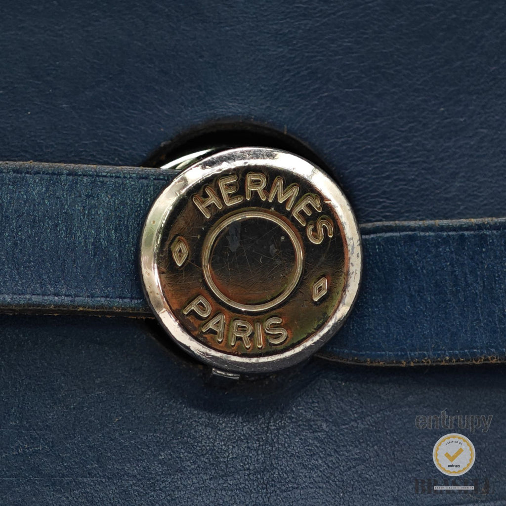 Herms Herbag Ad PM Backpack Rucksack E Engraved Navy【ImportFeeFREE】