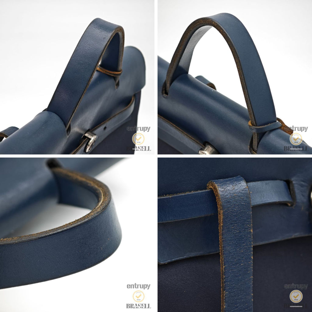 Herms Herbag Ad PM Backpack Rucksack E Engraved Navy【ImportFeeFREE】