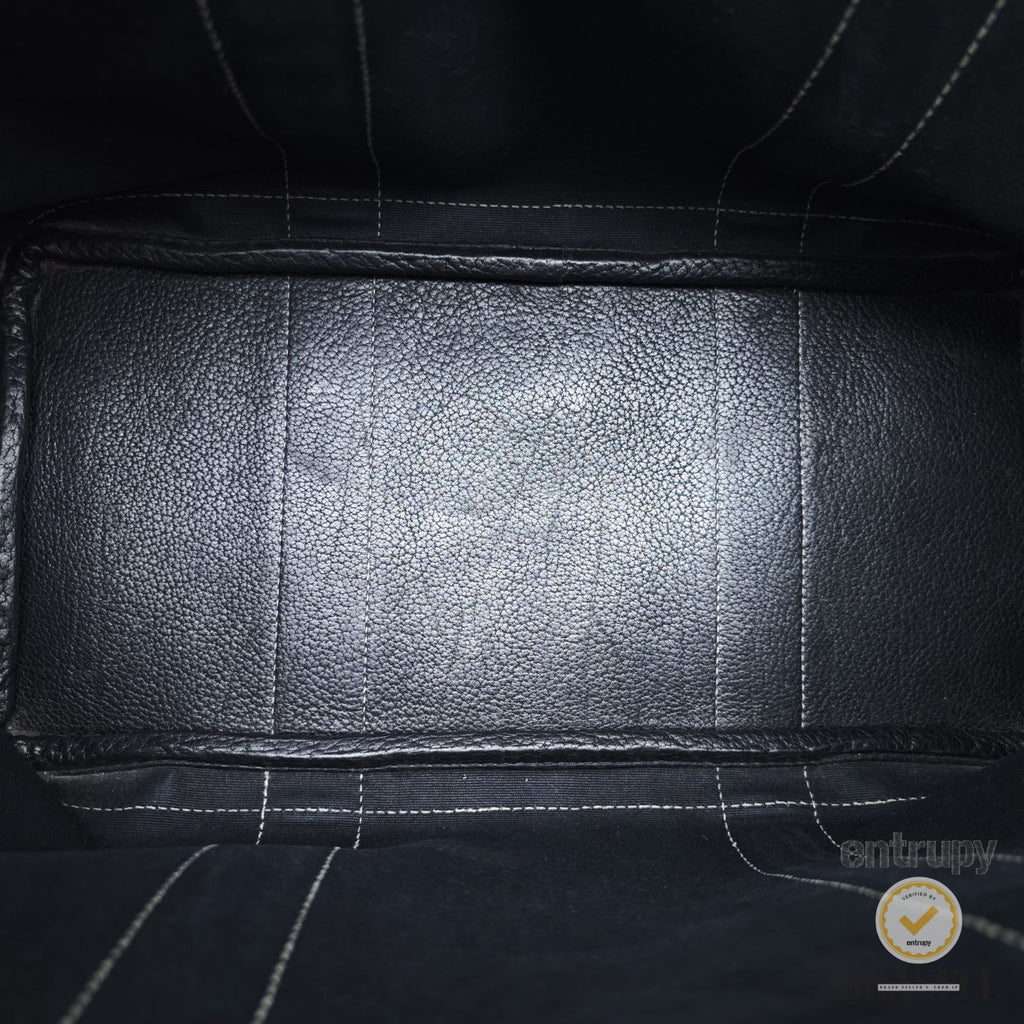 HERMES Garden Party PM Tote Bag Toile Officier Leather Black 【ImportFeeFREE】