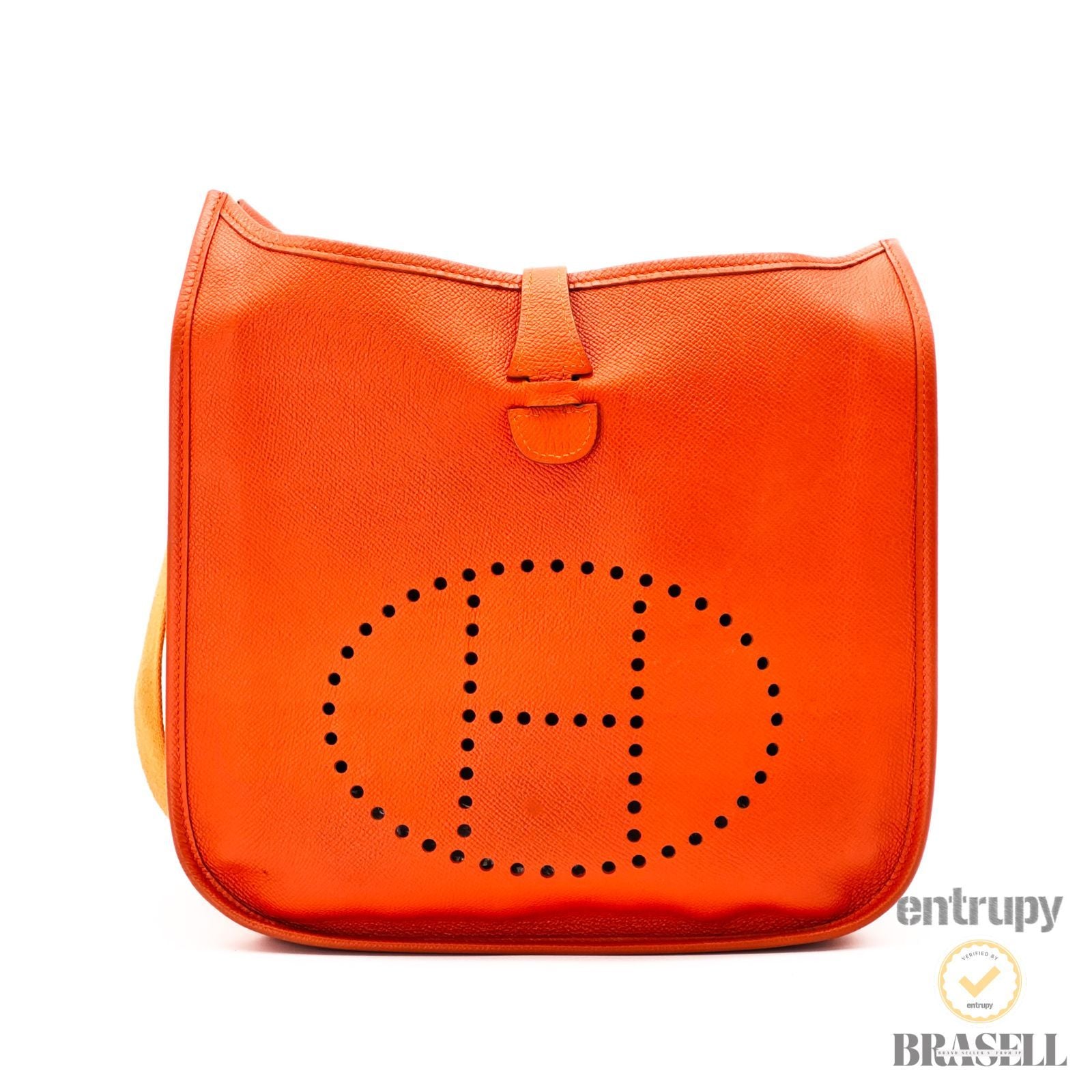 Hermes Evelyne 3 Taurillon Clemence Orange Shoulder Bag 【ImportFeeFREE】